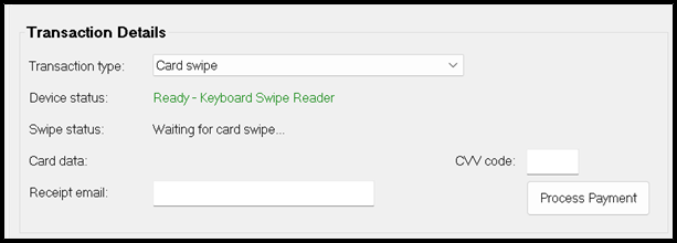 Card swipe option